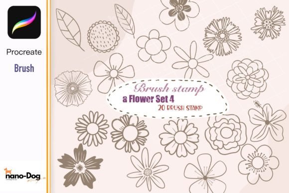 Flower Brush Stamps for Procreate
