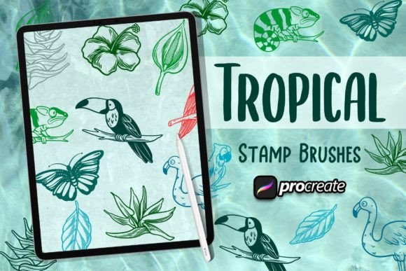 Integrating the Tropical Element Brush Stamp into Your Creative Workflow