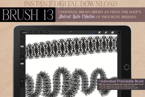 Procreate Brush 13 - Abstract Suite: Elevating Digital Art with Elegant, Quirky Lines