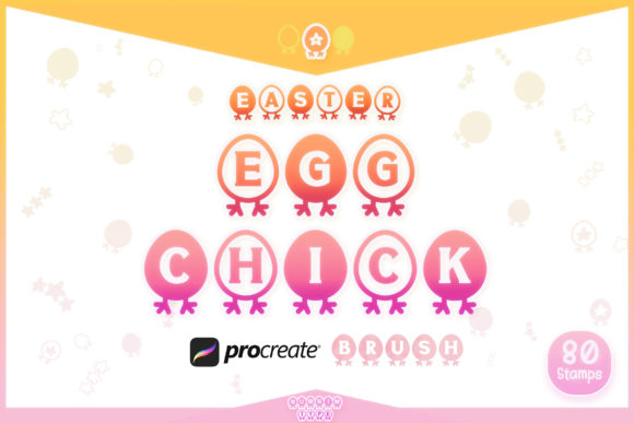 Procreate Brush Easter Egg Chick Letters
